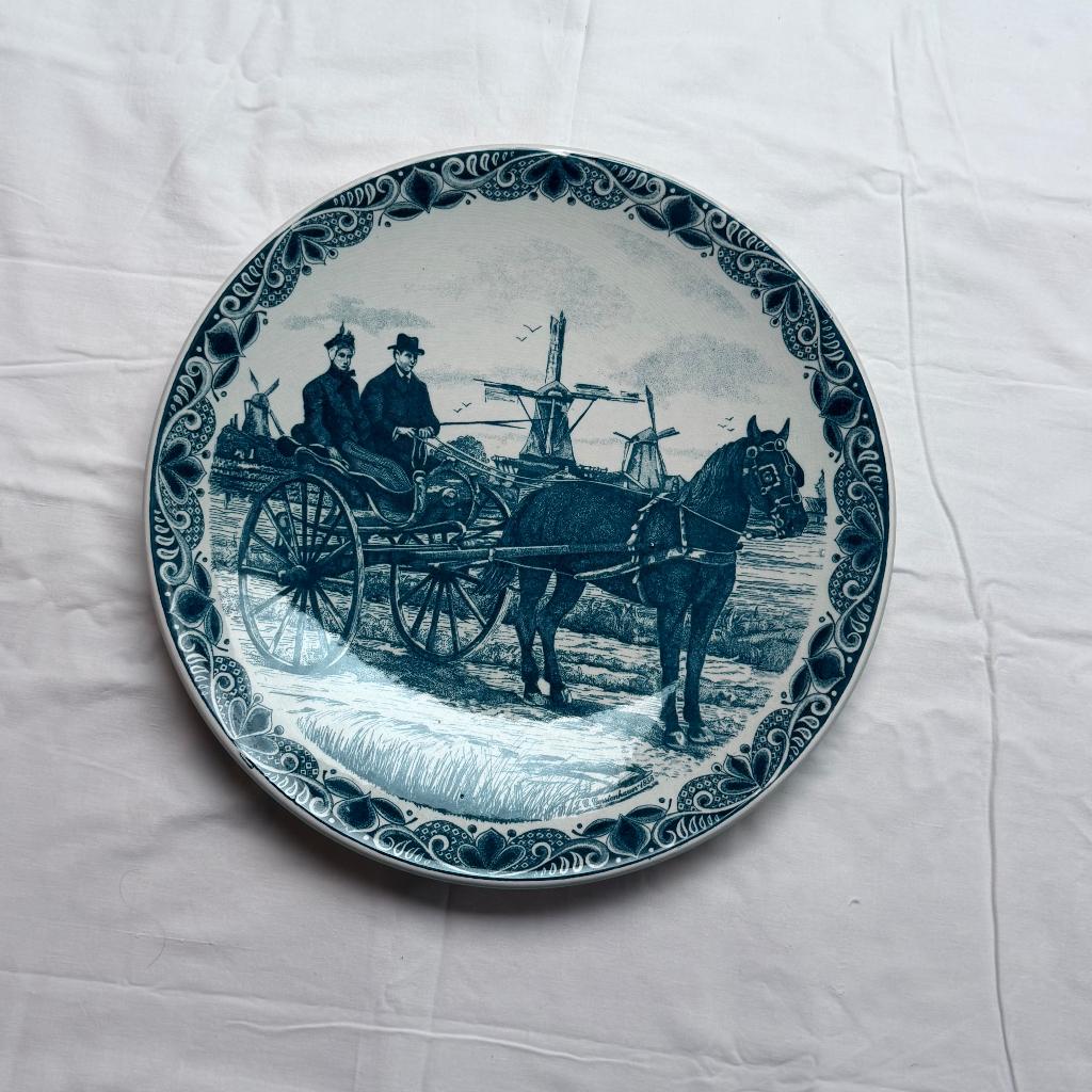Groot bord Delfts Blauw 39cm, Antiek en Kunst, Ophalen
