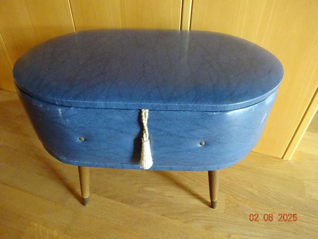 Zeer decoratieve poef - bankje - stoeltje met opbergruimte, Maison & Meubles, Canapés | Repose-pieds & Poufs, Ovale, Enlèvement