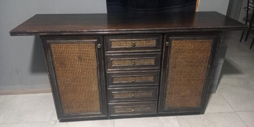 Commode en bois de style vintage, Maison & Meubles, Armoires | Commodes, 25 à 50 cm, 5 tiroirs ou plus, Moins de 100 cm, 150 à 200 cm