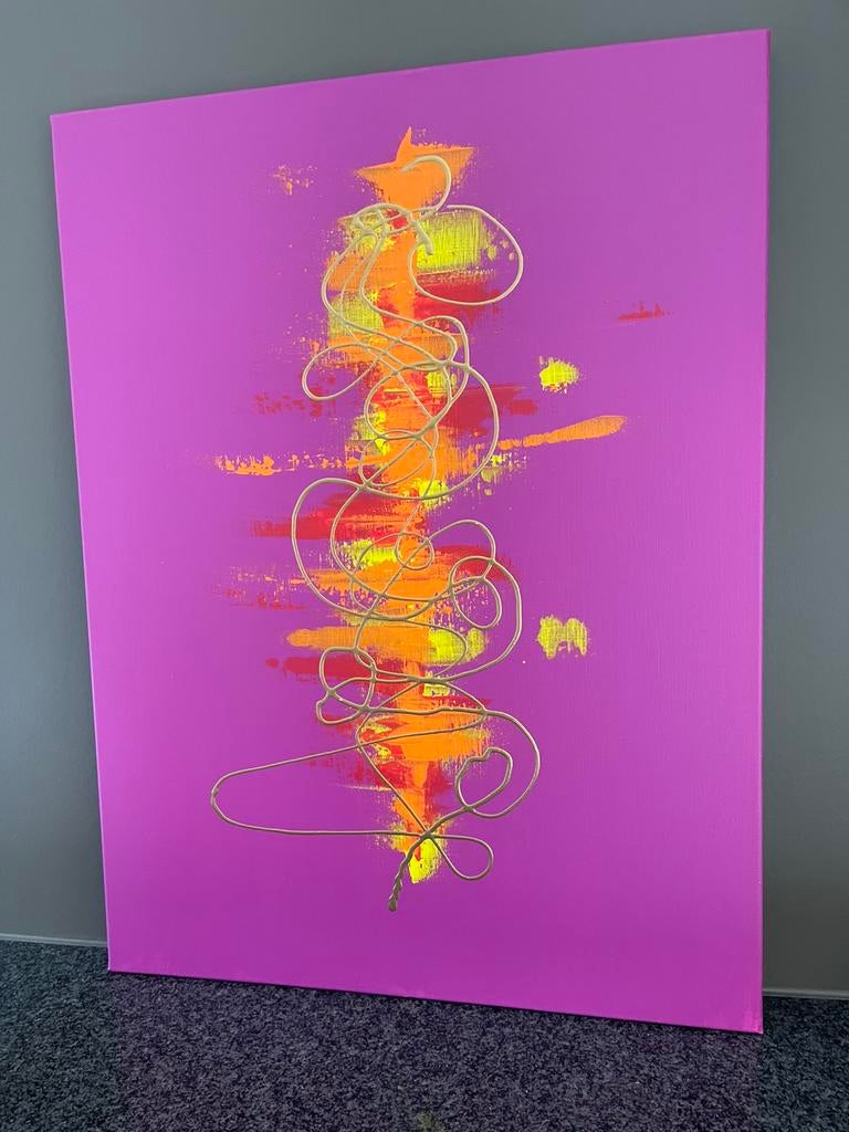 Vrij groot abstract schilderij Mk Art, Antiek en Kunst, Kunst | Schilderijen | Abstract, Ophalen