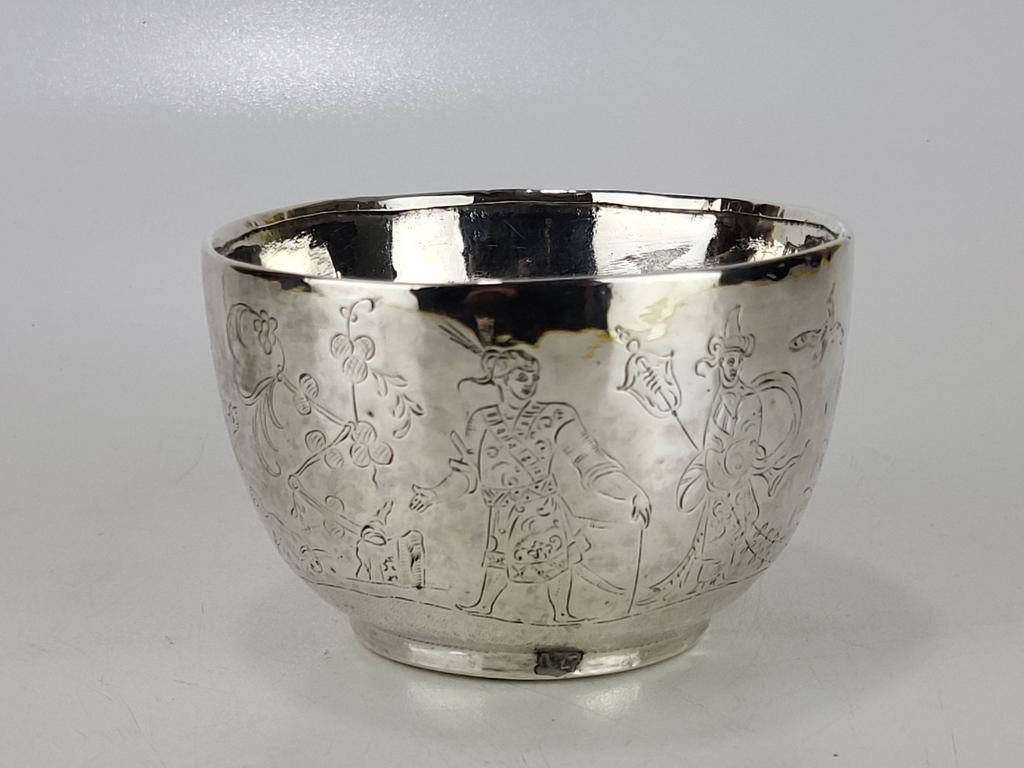 Antieke Chinese Export "Chinoiserie" Kom, Antiek en Kunst, Ophalen of Verzenden