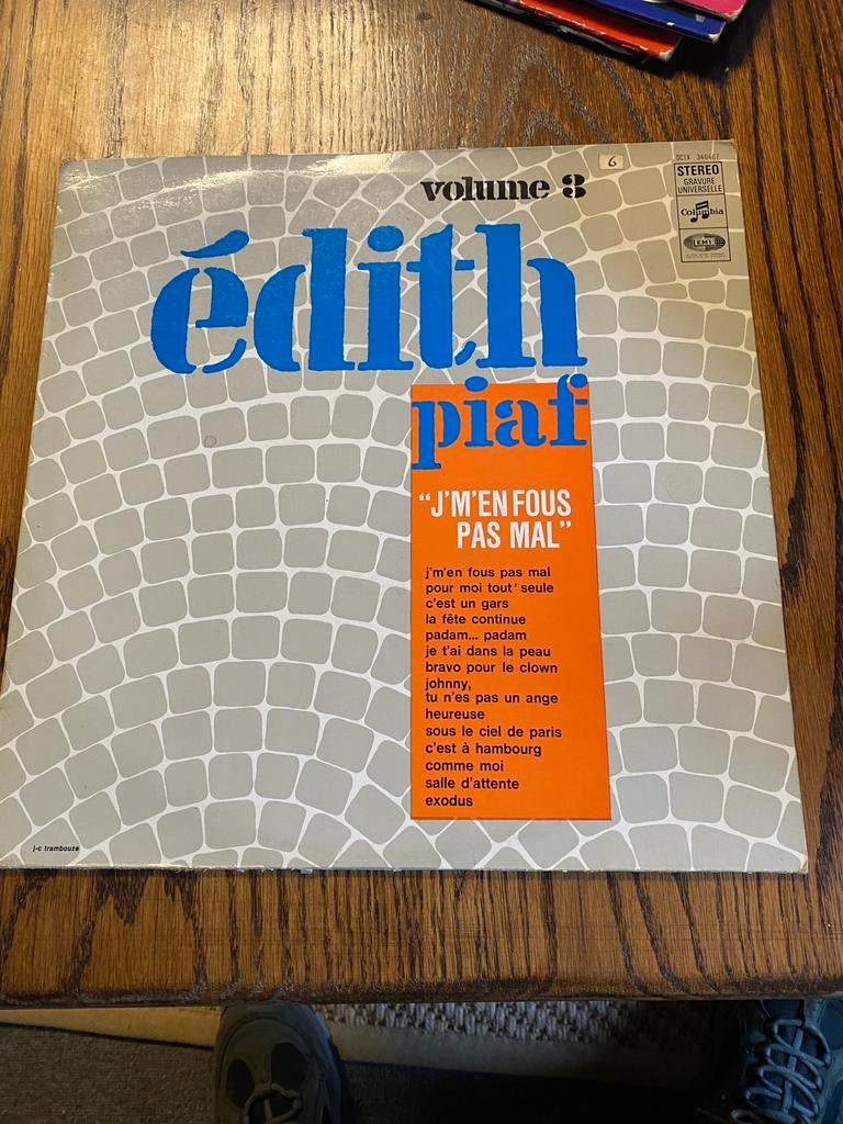 LP – Édith Piaf – Volume 8 (“J’men fous pas mal”), Enlèvement, Comme neuf, Classique