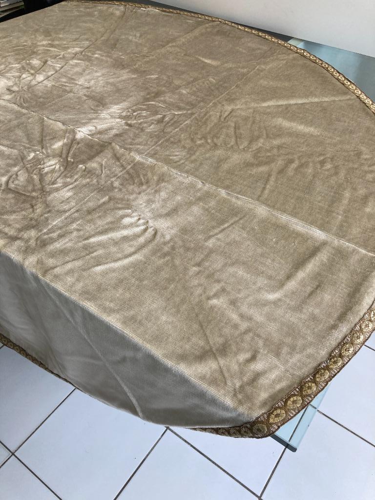 Nappe ovale Velours beige, Maison & Meubles, Enlèvement ou Envoi, Utilisé, Ovale, Intérieur