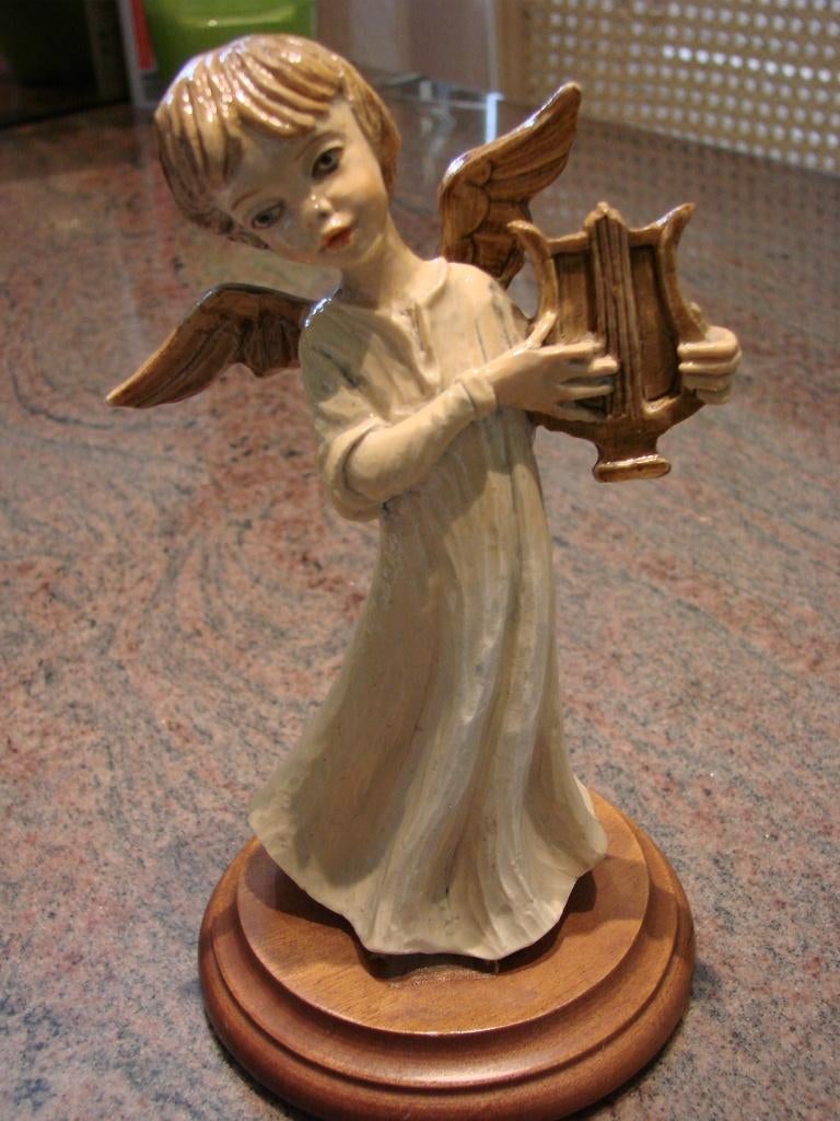 antiek: kerst engeltje met harp met stempel, Diversen, Ophalen, Zo goed als nieuw