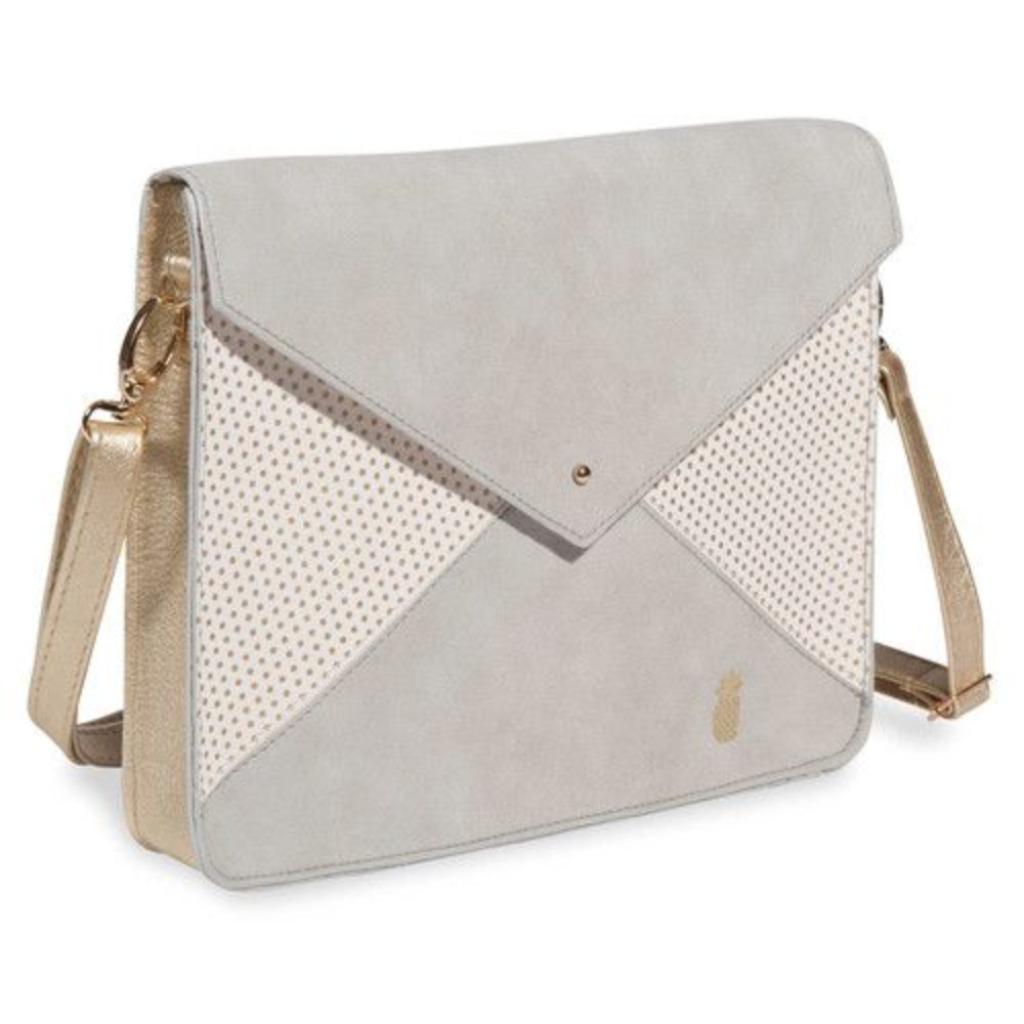 Grijs-blauwe kleine handtas, Verzenden, Grijs, Handtas