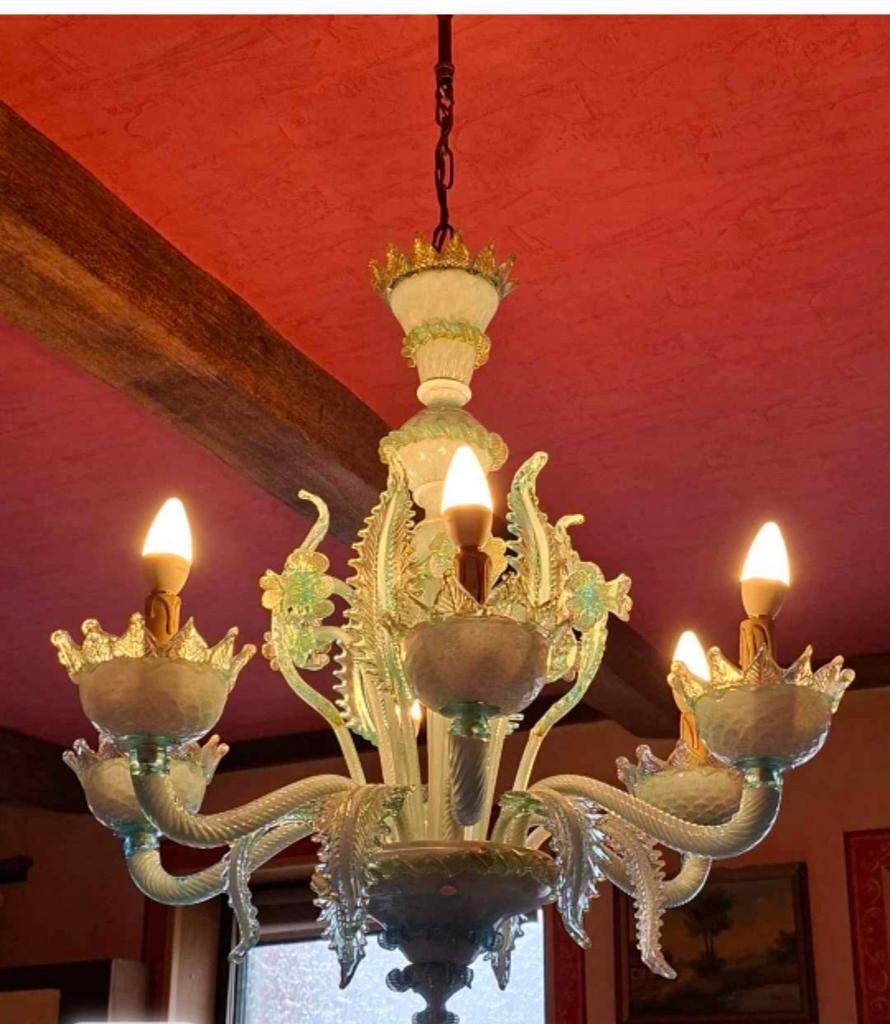 Murano Italy prachtige kroonluchterlamp van glas, Glas