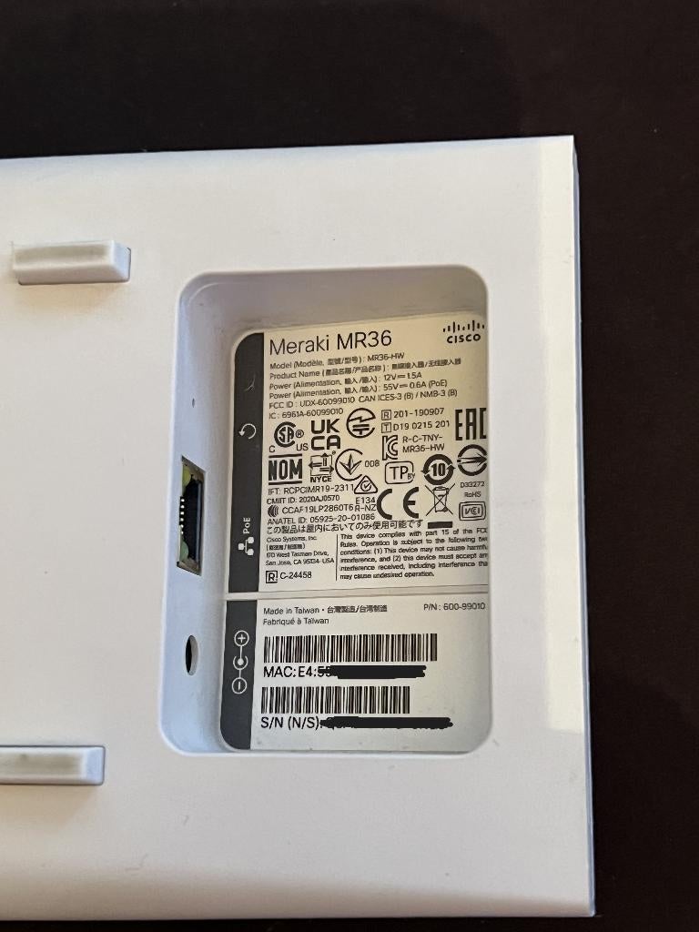 Cisco Meraki MR36 WiFi 6 indoor access point, Ophalen of Verzenden, Zo goed als nieuw, Cisco