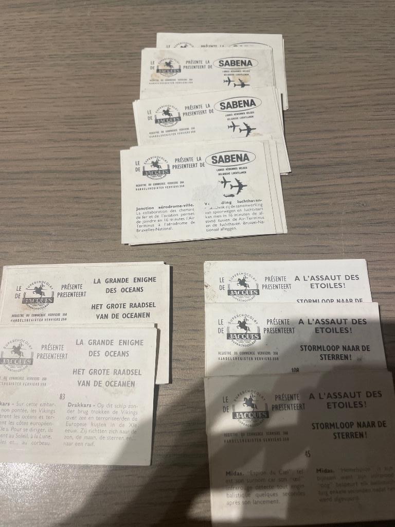 Lot verzamelkaarten 2.  Jaques chocolade, Verzamelen, Ophalen of Verzenden