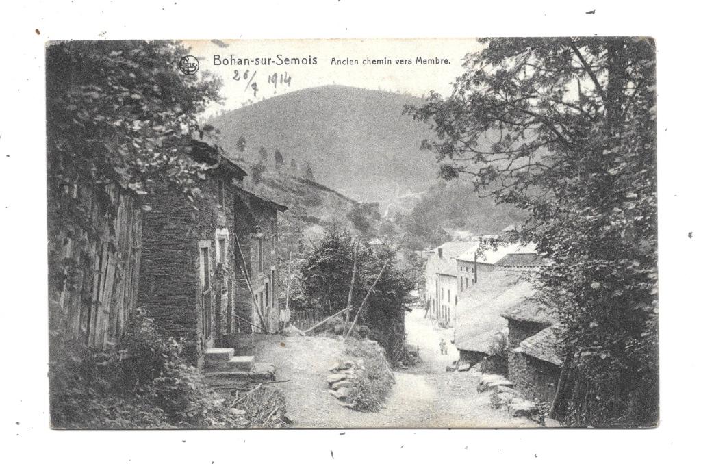 Bohan-sur-Semois : Ancien chemin vers Membre, Collections, Envoi, Avant 1920, Non affranchie, Namur
