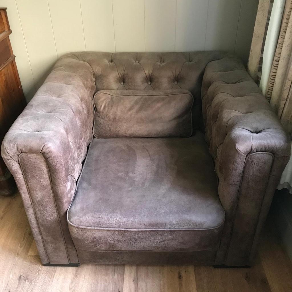 Mooie vintage club fauteuil/ zetel, Huis en Inrichting, Fauteuils, Ophalen, Gebruikt, Leer