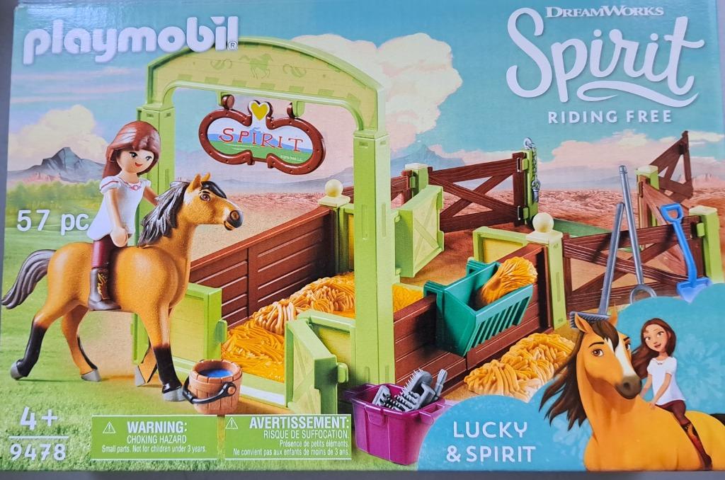 Playmobil lucky & spirit met paardenbox (met doos), Ophalen, Gebruikt, Complete set