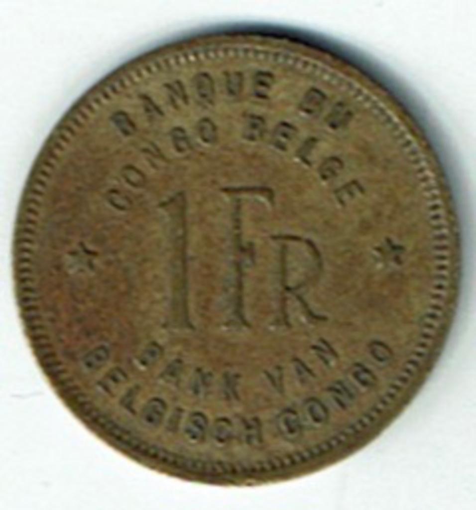 1 Fr Belgisch Congo 1949, Verzenden, Overige landen, Losse munt