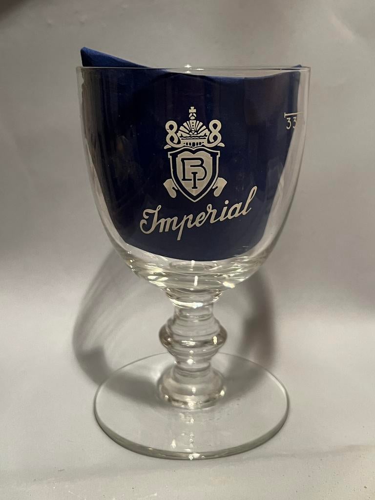 BI Imperial Anderlecht Bruxelles bierglas, Verzamelen, Biermerken, Ophalen of Verzenden, Gebruikt, Glas of Glazen