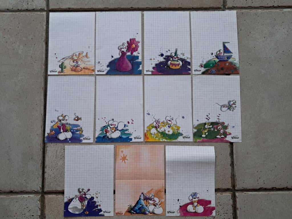 Lot de 11 feuilles Diddl A6, Collections, Diddl, Enlèvement ou Envoi, Différentes figurines, Utilisé, Papier, Carte ou Papeterie