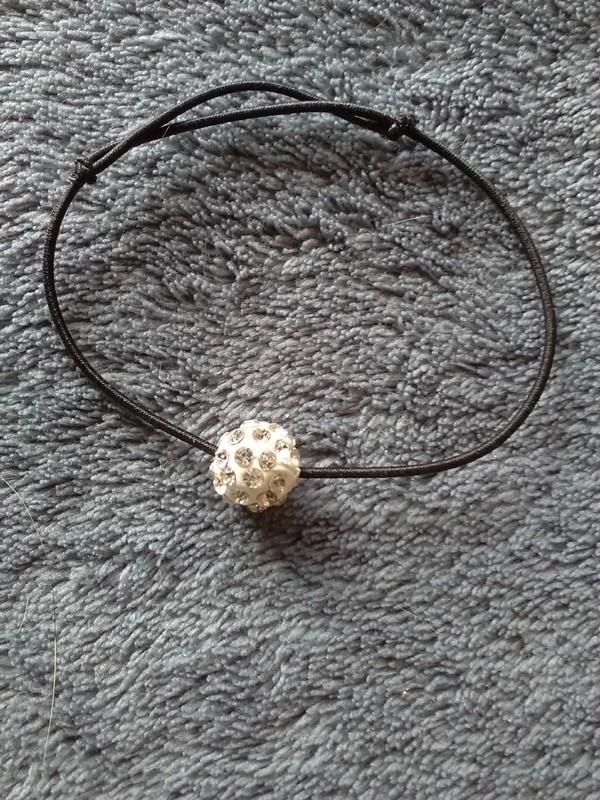 Bracelet noir élastique réglable avec boule à strass, Enlèvement ou Envoi, Avec strass, Noir, Neuf