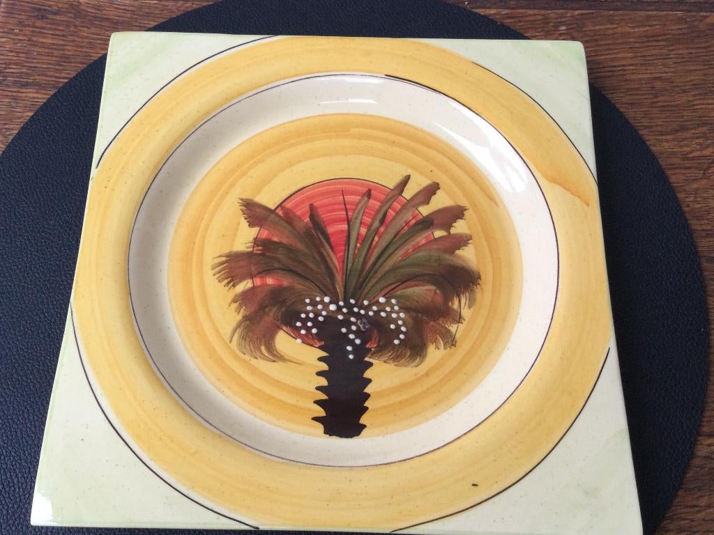 Mooie vierkante keramische schaal: aardewerk van La Bergerie, Ophalen