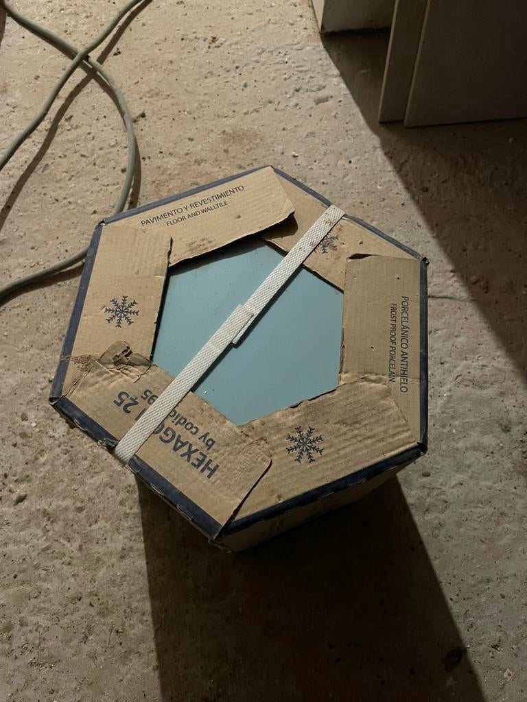 Zeshoekige tegels 22x25 blauw/aqua 5m2, Ophalen, Keramiek, Nieuw, 5 tot 10 m²