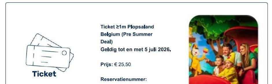 4 tickets Plopsaland De Panne, Tickets en Kaartjes, Drie personen of meer, Ticket of Toegangskaart