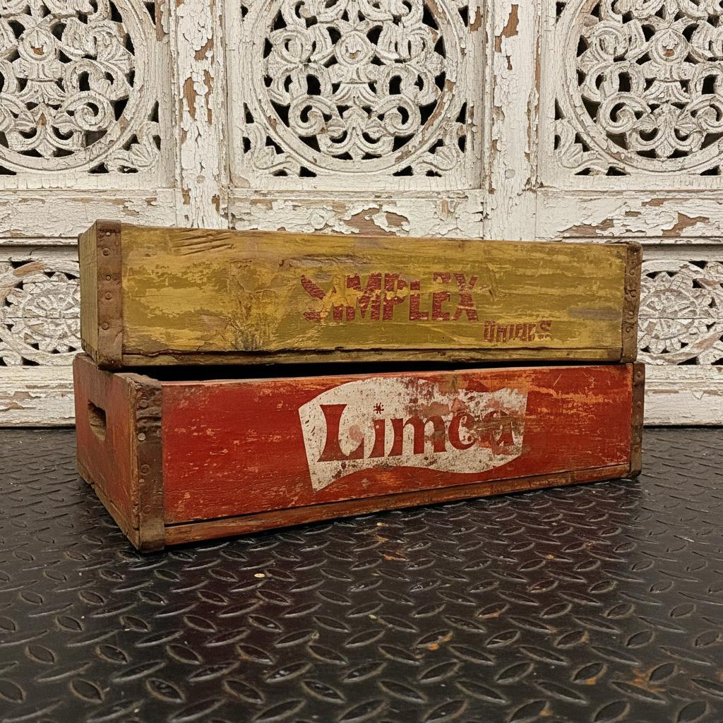 Indiase Frisdrank Kratjes Limca Simplex Soda Vintage Reclame, Collections, Marques & Objets publicitaires, Envoi, Utilisé, Panneau publicitaire