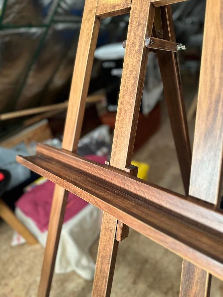 Houten atelier-schildersezel (Driepoot model), Ophalen, Zo goed als nieuw, Ezel