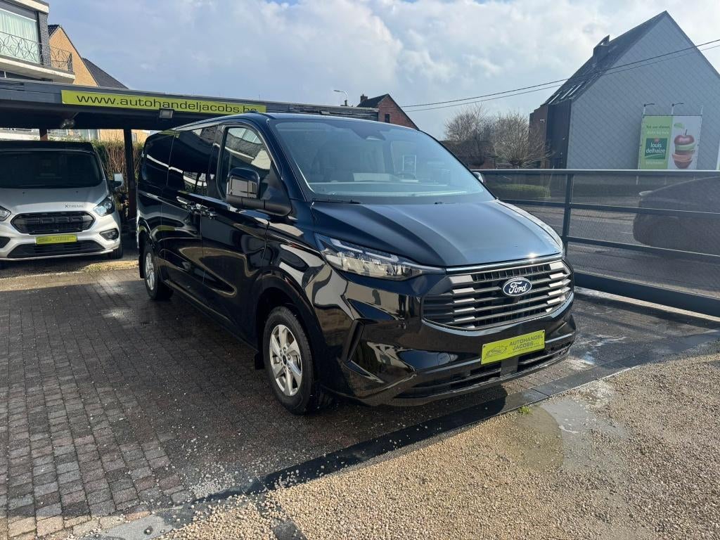 FORD TRANSIT CUSTOM * NIEUW * LIMITED * DUB CAB * AUT * L2, Stof, 4 cilinders, 2500 kg, Zwart