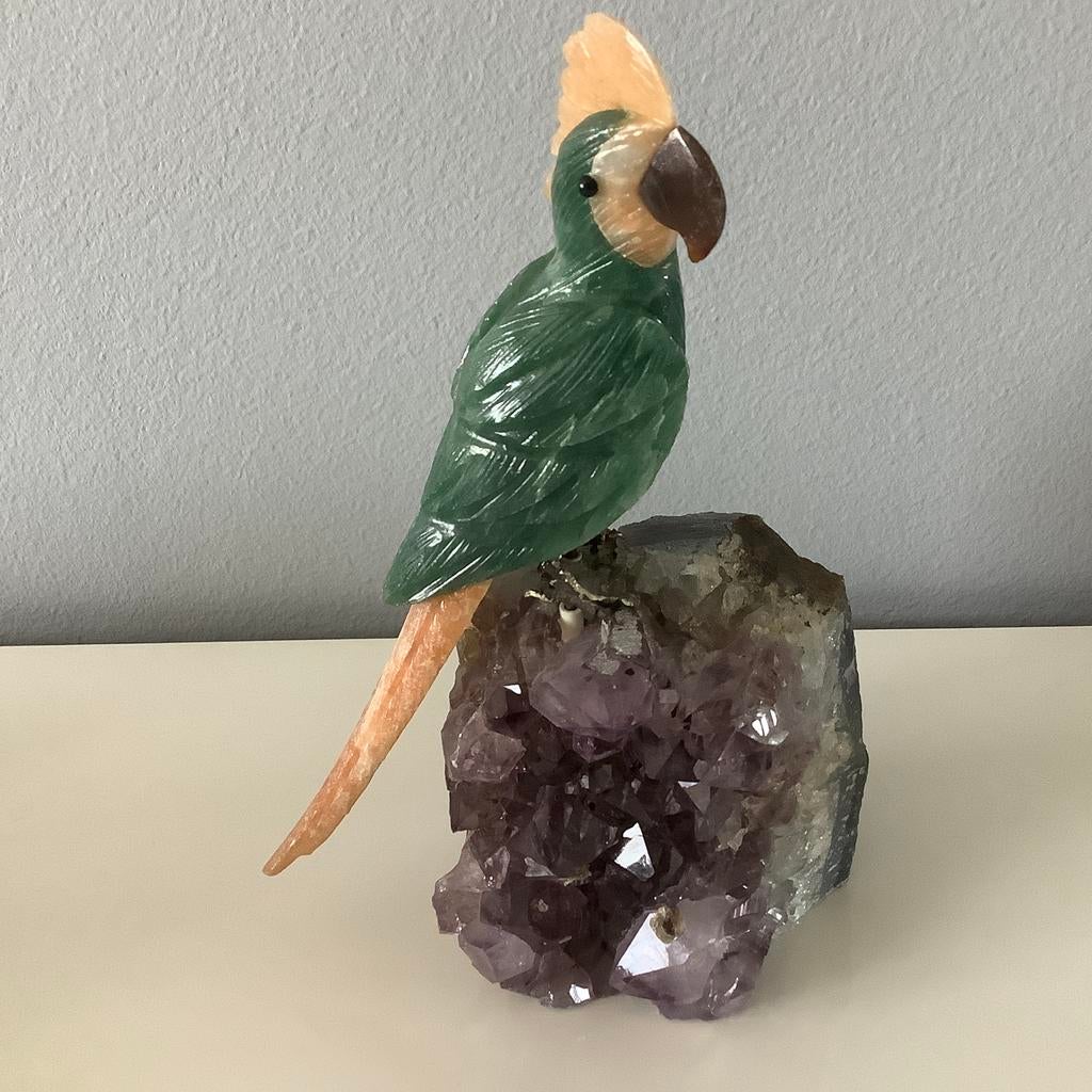 Edelsteen beeldje papegaai, Ophalen of Verzenden, Zo goed als nieuw