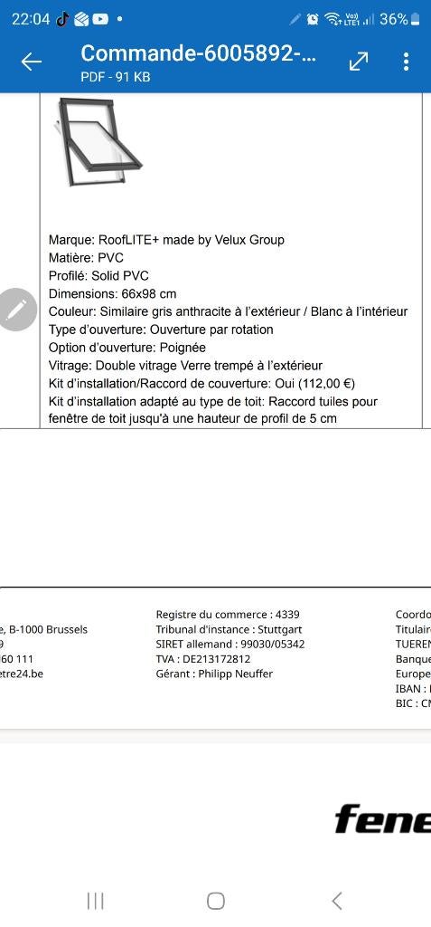 fênetre de toit ( velux), Bricolage & Construction, Enlèvement ou Envoi, Neuf, Autres types, Double vitrage