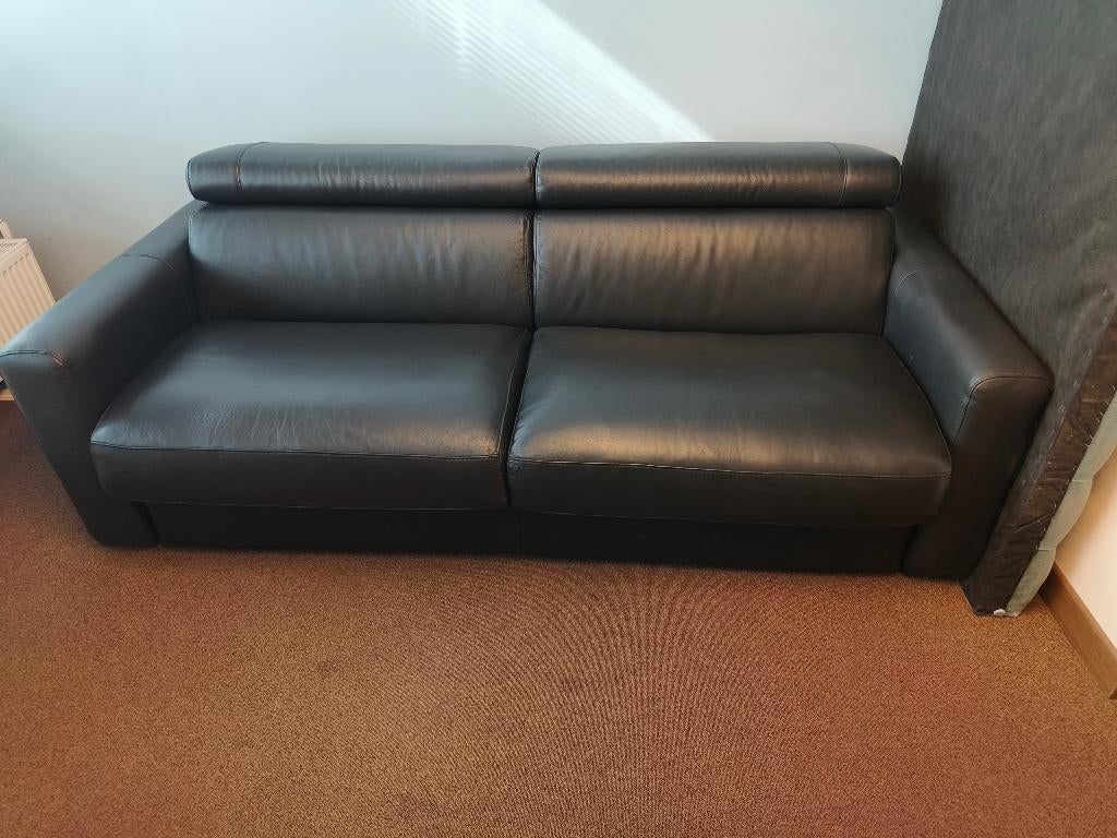 Lederen zetelbed met matras van 160cm, Trois personnes, 100 à 125 cm, 200 à 250 cm, Banc droit