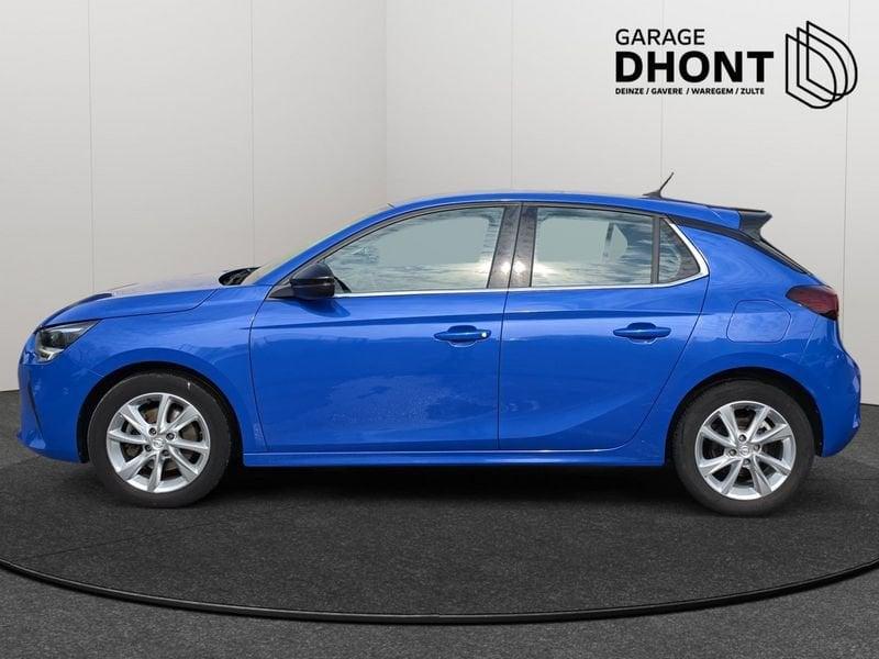 Opel Corsa Elegance - 1.2 Benzine - Automaat - 100PK, Auto's, Gebruikt, 1199 cc, Blauw, Leder en Stof
