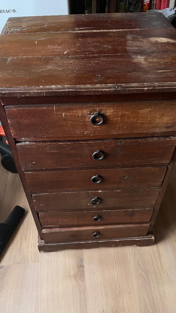 Ladekast donkerbruin, Huis en Inrichting, Kasten | Ladekasten, 5 laden of meer, Ophalen, Gebruikt