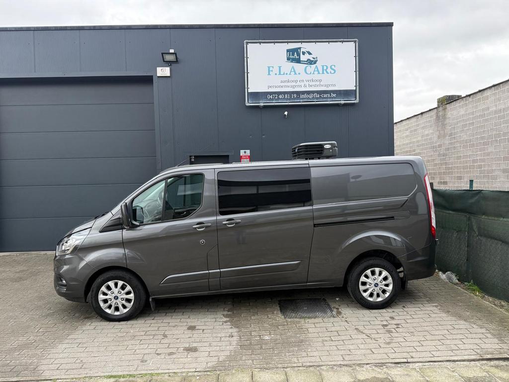 FORD TRANSIT CUSTUM AUTOMAAT KOELING EURO6D 6PLAATSEN  FULL, Auto's, Bestelwagens en Lichte vracht, Testrit aan huis, Stof, 4 cilinders