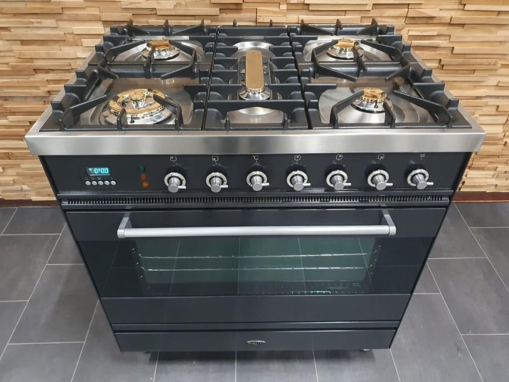 🔥Luxe Boretti Fornuis 80cm antraciet & rvs 5 pits 1 oven, Elektronische apparatuur, Fornuizen, Ophalen, 60 cm of meer, Zo goed als nieuw