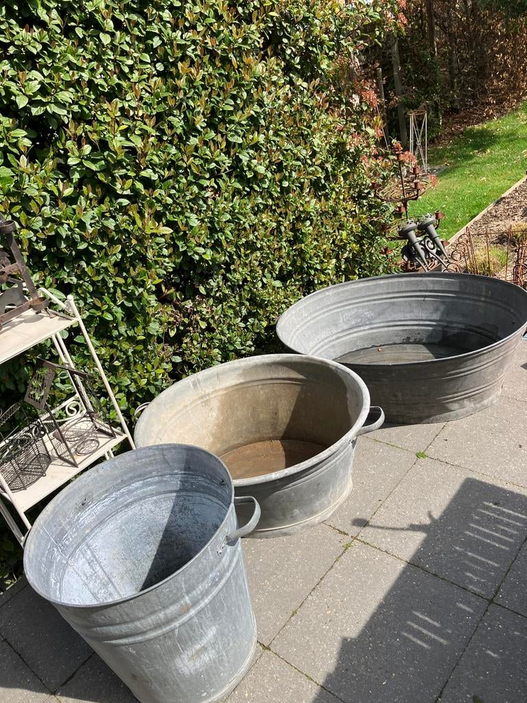 Zinken kuipen - waterdicht, Jardin & Terrasse, Bacs à fleurs & Jardinières, Utilisé, Enlèvement