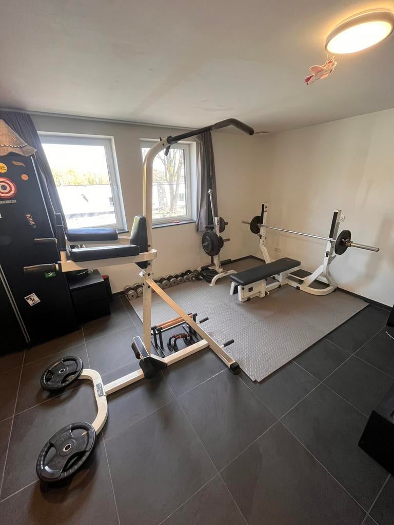 Complete Home Gym Set -Technogym Olympic Bench, Powerstation, Ophalen, Gebruikt, Benen, Dumbbell