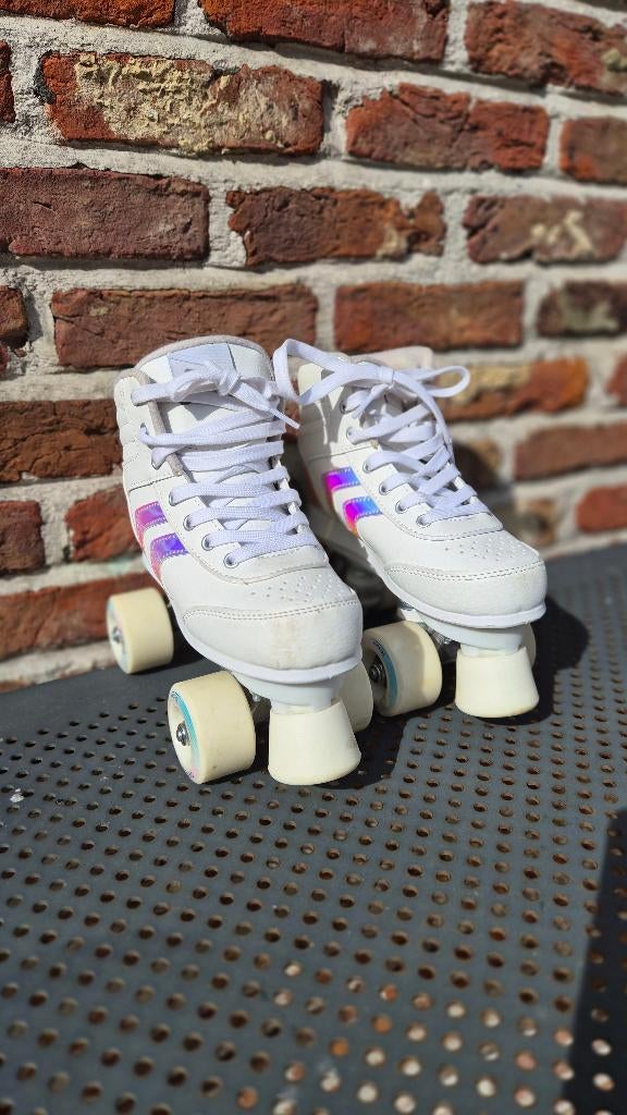 Rolschaatsen OXELO QUAD 100 Wit, Ophalen, Kinderen, Verstelbaar, Gebruikt