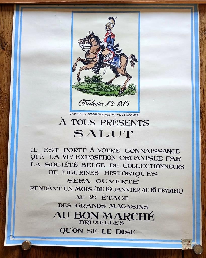 affiche lithographique 1957, avec tampon sec, Antiquités & Art, Enlèvement ou Envoi