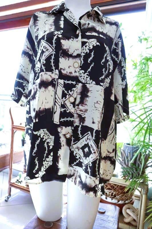 prachtig origineel licht zwart crème blouse, Kleding | Dames, Blouses en Tunieken, Zwart, Vintage Dressingl, Maat 46/48 (XL) of groter