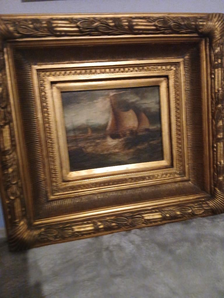 Bateaux. Huile sur bois, Antiquités & Art, Enlèvement ou Envoi