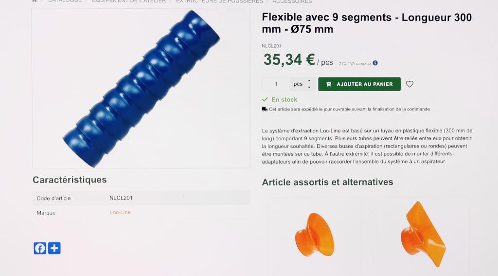 embout et flexible aspiration, Bricolage & Construction, Enlèvement, Comme neuf