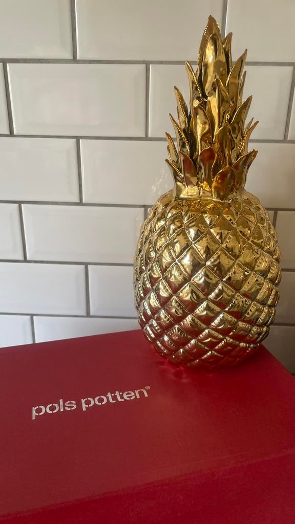 Pols Potten gouden ananas porselein design decoratie - NIEUW, Huis en Inrichting, Ophalen, Nieuw