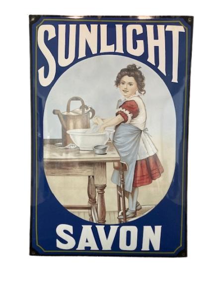 Plaque en émail « Sunlight Savon »