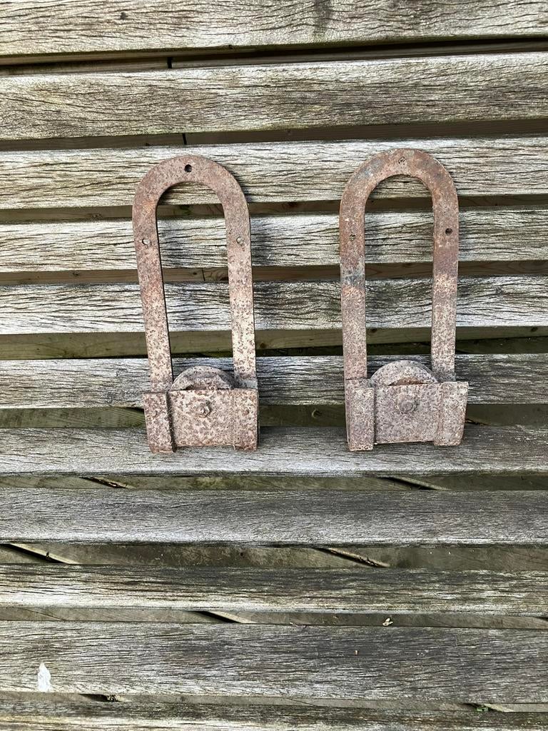 Set Antiek zwaar schuifdeursysteem, Ophalen, Gebruikt