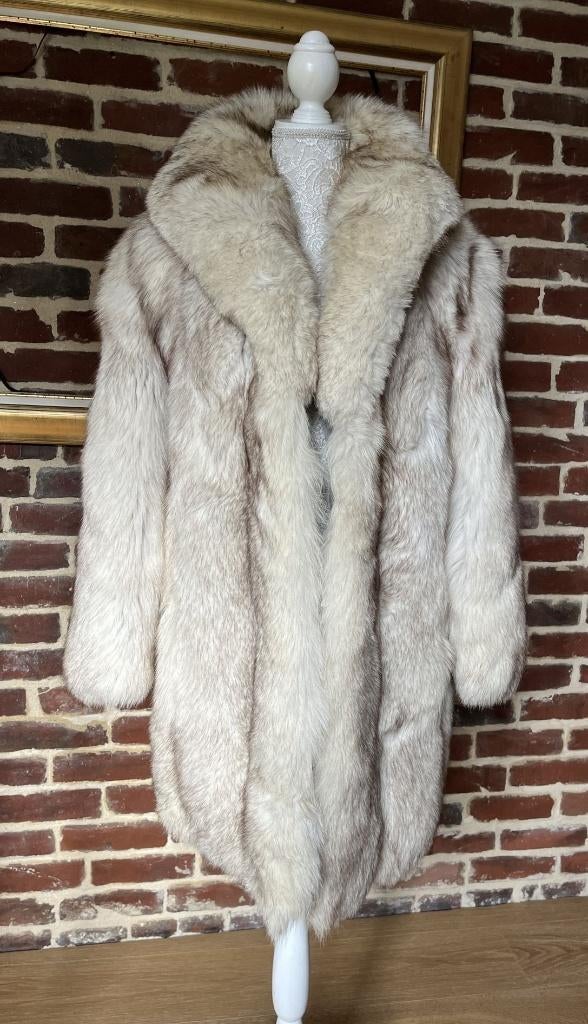 Magnifique manteau renard bleu M, Enlèvement ou Envoi, Porté, Taille 38/40 (M), Blanc