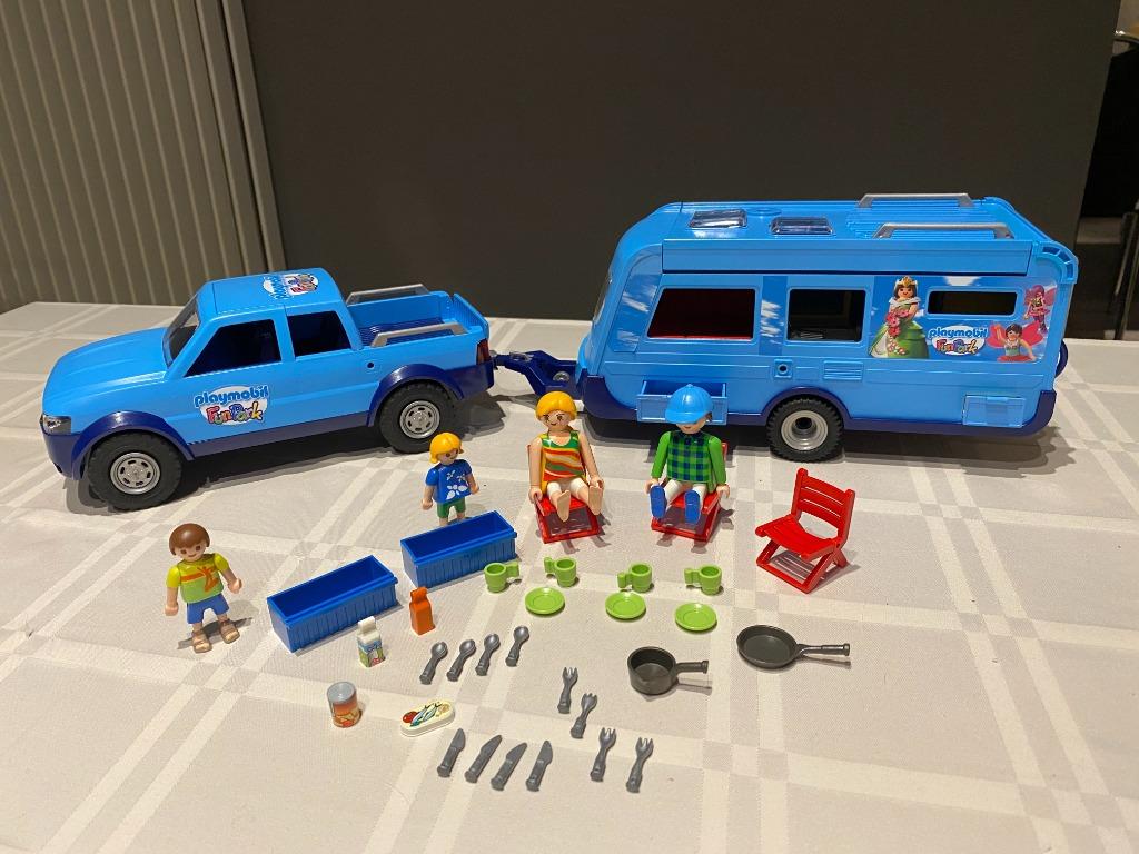 Playmobil Family Fun Funpark Pickup met caravan (9502), Kinderen en Baby's, Speelgoed | Playmobil, Ophalen of Verzenden, Zo goed als nieuw