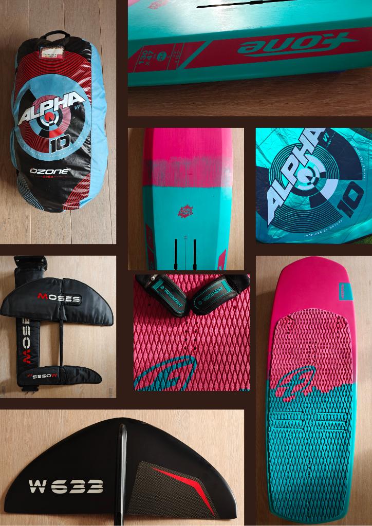 TE KOOP: COMPLEET KITEFOIL PAKKET, 10 m², Comme neuf, Enlèvement, Ensemble de kite