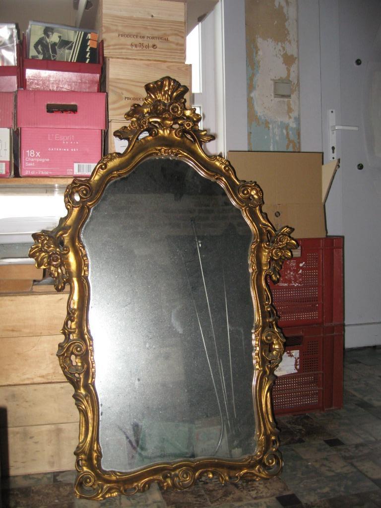 Zeer mooie historische spiegel, Ophalen, Ovaal, Minder dan 50 cm, Minder dan 100 cm