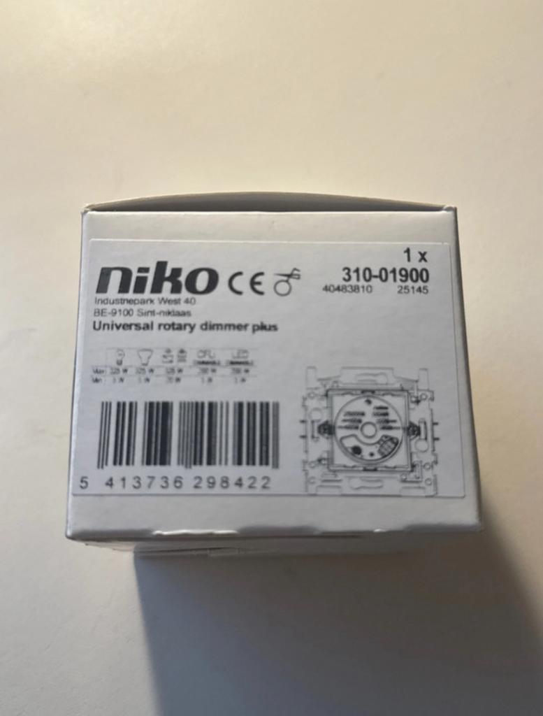 Niko 310-01900 - Universal rotary dimmer plus, Ophalen of Verzenden, Nieuw, Stopcontact