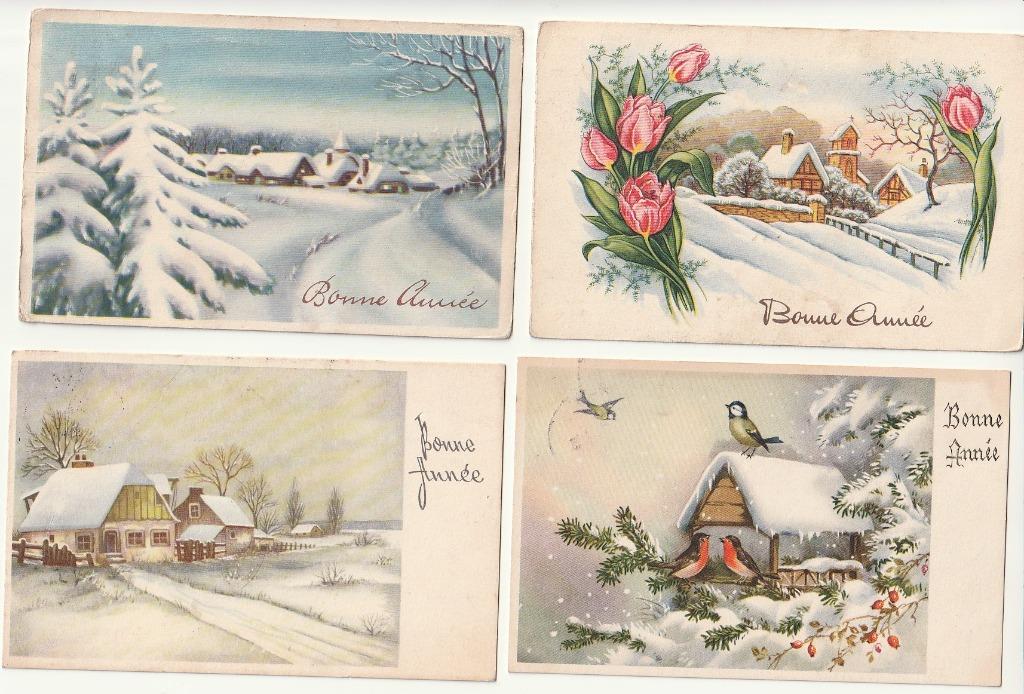 Lot 12 Bonne Année paysages enneigés Coloprint, Envoi, Affranchie, (Jour de) Fête