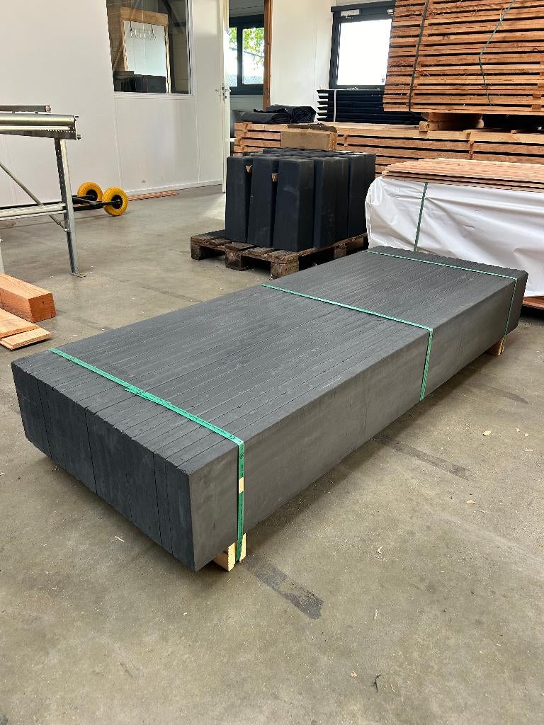 Beton onderplaat antraciet H24 x D3,5 x L184 cm € 23,99, Tuin en Terras, Ophalen of Verzenden, Nieuw, Beton, Overige typen