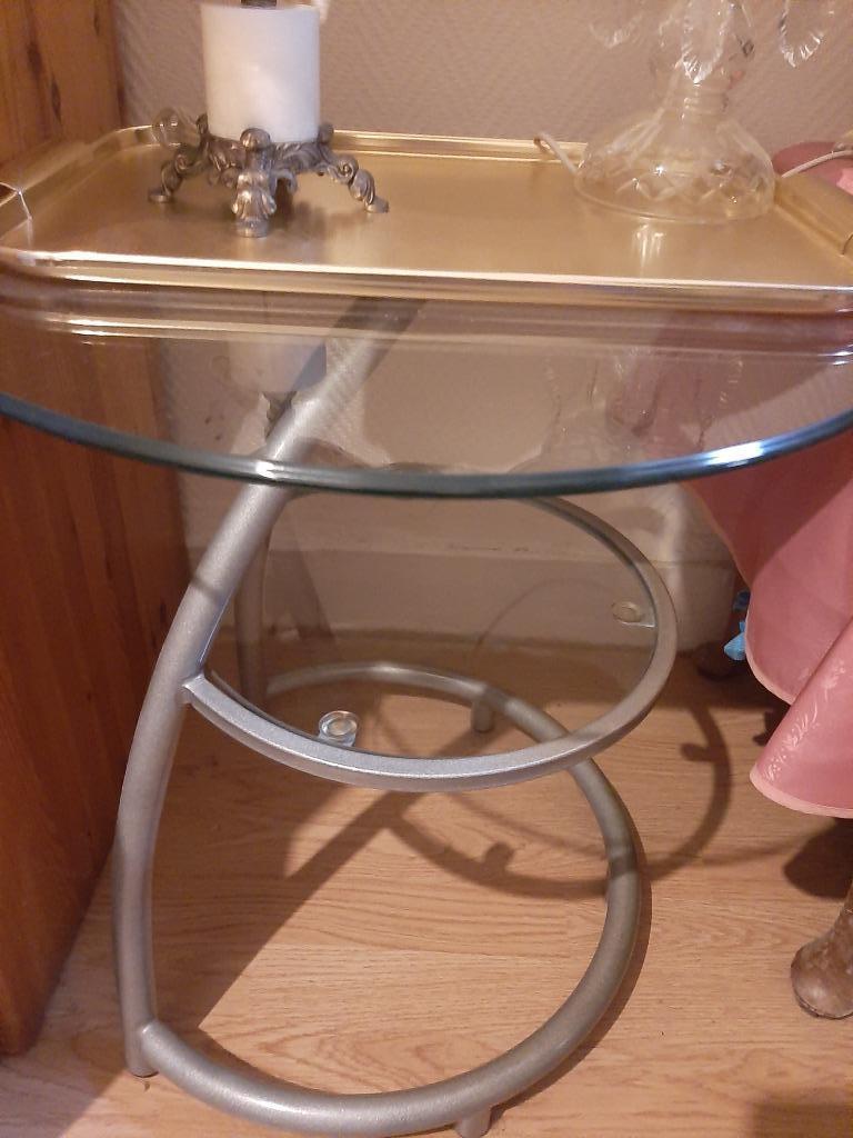 Table d'appoint ronde, 55 à 75 cm, Rond, Verre, Enlèvement